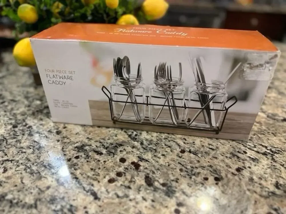 4 Piece Flatware Caddy In Box